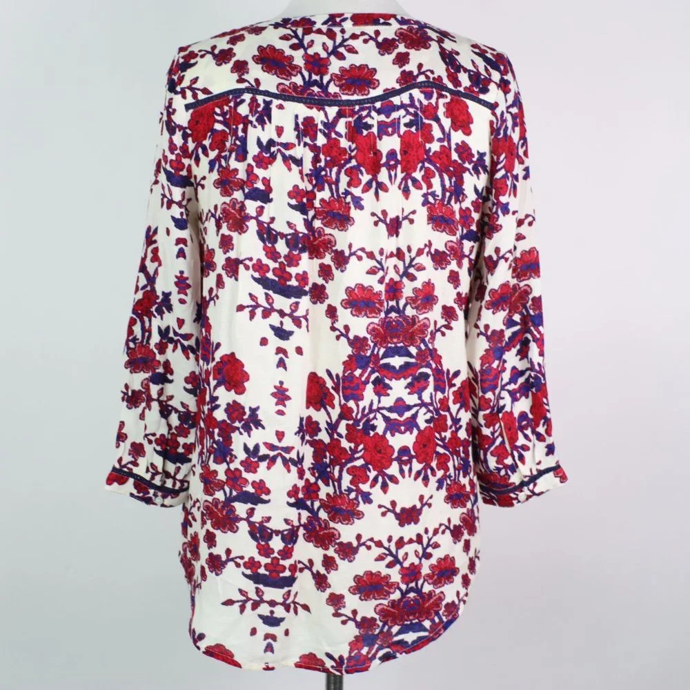 Lucky Brand Womens Small Floral Button Front Shirt Top - Picture 2 of 5